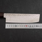 Nakiri AUS-10 Tsuchime Damascus Shitan Walnut Handle 165mm-[Musashi]-[Japanese-Kitchen-Knives]