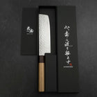 Nakiri AUS-10 Tsuchime Damascus Shitan Walnut Handle 165mm-[Musashi]-[Japanese-Kitchen-Knives]