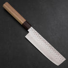 Nakiri AUS-10 Tsuchime Damascus Shitan Walnut Handle 165mm-[Musashi]-[Japanese-Kitchen-Knives]