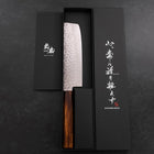 Nakiri AUS-10 Tsuchime Damascus Sumi Urushi Handle 165mm-[Musashi]-[Japanese-Kitchen-Knives]