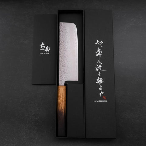 Nakiri AUS-10 Tsuchime Damasco Mango Yaki Urushi 165 mm