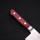 Nakiri AUS-10 Wave Damascus Western Red Handle 165mm-[Musashi]-[Japanese-Kitchen-Knives]