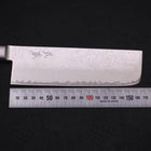 Nakiri AUS-10 Wave Damascus Western Red Handle 165mm-[Musashi]-[Japanese-Kitchen-Knives]