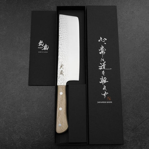 Nakiri AUS-6 Tsuchime Western Handle 170mm (6.7”)-[Musashi]-[Japanese-Kitchen-Knives]