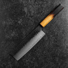 Nakiri AUS-8 Kurouchi Tsuchime Yaki Urushi Handle 170mm-[Musashi]-[Japanese-Kitchen-Knives]