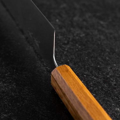 Nakiri AUS-8 Polished Oak Handle 165mm (6.5”)-[Musashi]-[Japanese-Kitchen-Knives]