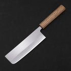 Nakiri AUS-8 Polished Oak Handle 165mm-[Musashi]-[Japanese-Kitchen-Knives]
