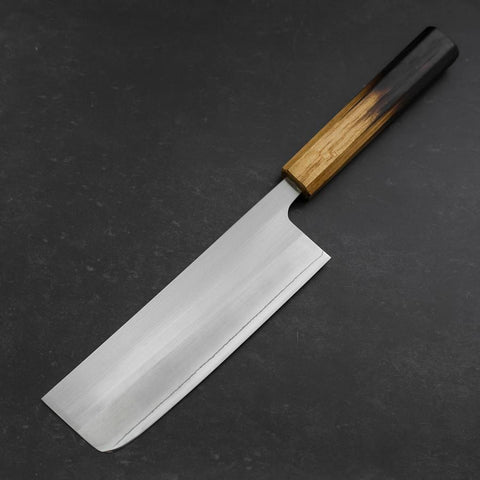 Nakiri AUS-8 Polished Yaki Urushi Handle 165mm-[Musashi]-[Japanese-Kitchen-Knives]
