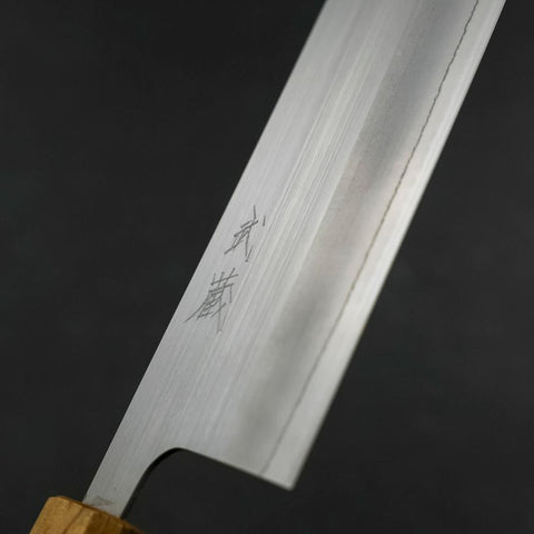 Nakiri AUS-8 Polished Yaki Urushi Handle 165mm-[Musashi]-[Japanese-Kitchen-Knives]