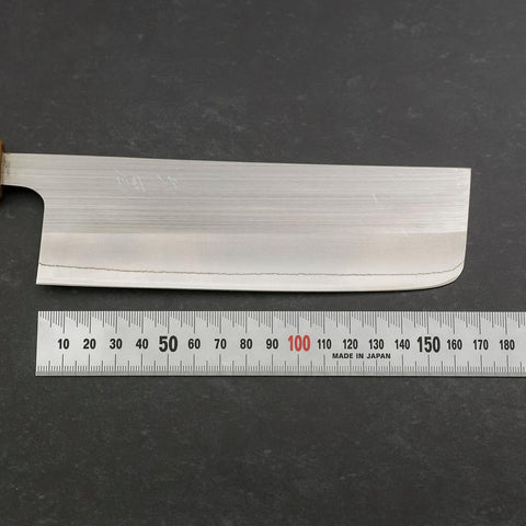 Nakiri AUS-8 Polished Yaki Urushi Handle 165mm-[Musashi]-[Japanese-Kitchen-Knives]