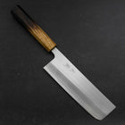 Nakiri AUS-8 Polished Yaki Urushi Handle 165mm-[Musashi]-[Japanese-Kitchen-Knives]
