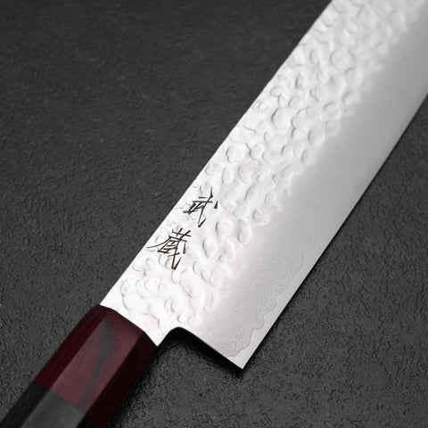 Nakiri AUS-8 Tsuchime Damascus Pakka Handle 165mm-[Musashi]-[Japanese-Kitchen-Knives]