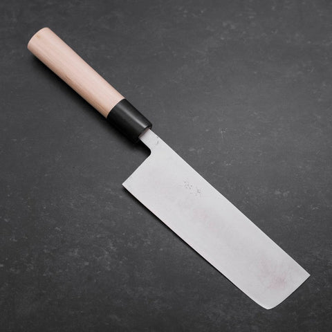 Nakiri Blue Super Damascus Buffalo Magnolia Handle 165mm-[Musashi]-[Japanese-Kitchen-Knives]