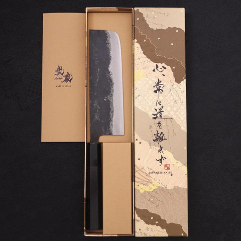 Nakiri Blue Super Kurouchi Mango de Ébano con Cuerno de Búfalo 165mm