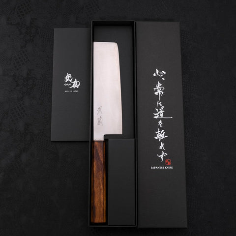 Nakiri Blue Super Polished Sumi Urushi Handle 165mm-[Musashi]-[Japanese-Kitchen-Knives]