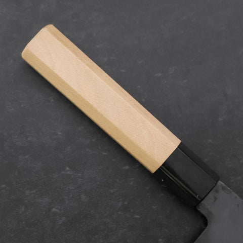 Nakiri Blue Steel #1 Stainless Clad Kurouchi Buffalo Magnolia Handle 165mm-[Musashi]-[Japanese-Kitchen-Knives]