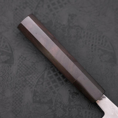 Nakiri Blue Steel #2 Damascus Buffalo Ebony Handle 165mm-[Musashi]-[Japanese-Kitchen-Knives]