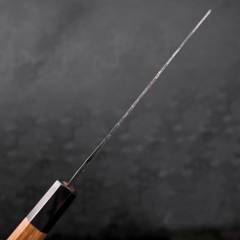 Nakiri Blue Steel #2 Kurouchi Buffalo Teak Handle 165mm-[Musashi]-[Japanese-Kitchen-Knives]