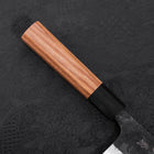 Nakiri Blue Steel #2 Kurouchi Buffalo Teak Handle 165mm-[Musashi]-[Japanese-Kitchen-Knives]