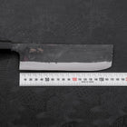 Nakiri Blue Steel #2 Kurouchi Buffalo Teak Handle 165mm-[Musashi]-[Japanese-Kitchen-Knives]