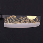 Nakiri Blue Steel #2 Kurouchi Chokin Kappa Fishing Focus Buffalo Ebony Handle 165mm-[Musashi]-[Japanese-Kitchen-Knives]