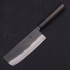 Nakiri Blue Steel #2 Kurouchi Chokin Kappa Fishing Slipping Buffalo Ebony Handle 165mm-[Musashi]-[Japanese-Kitchen-Knives]