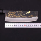 Nakiri Blue Steel #2 Kurouchi Chokin Kappa Fishing Slipping Buffalo Ebony Handle 165mm-[Musashi]-[Japanese-Kitchen-Knives]