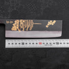Nakiri Blue Steel #2 Kurouchi Chokin Sakura Five Story Pagoda Buffalo Ebony Handle 165mm-[Musashi]-[Japanese-Kitchen-Knives]
