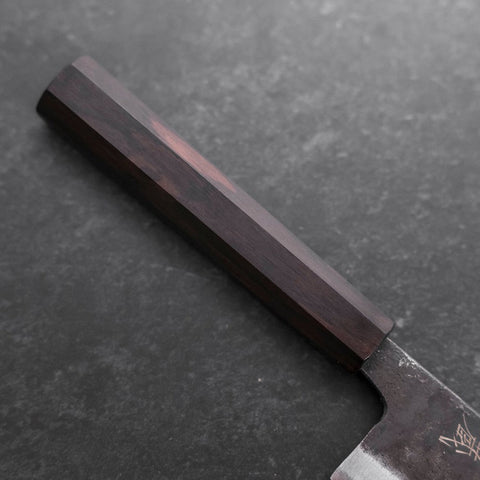 Nakiri Blue Steel #2 Kurouchi Ebony Handle 120mm-[Musashi]-[Japanese-Kitchen-Knives]