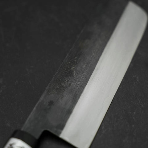 Nakiri Blue Steel #2 Kurouchi Magnolia Handle 165mm-[Musashi]-[Japanese-Kitchen-Knives]