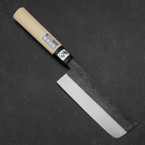 Nakiri Blue Steel #2 Kurouchi Magnolia Handle 165mm-[Musashi]-[Japanese-Kitchen-Knives]