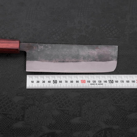 Nakiri Blue Steel #2 Kurouchi Purple Urushi Handle 165mm-[Musashi]-[Japanese-Kitchen-Knives]