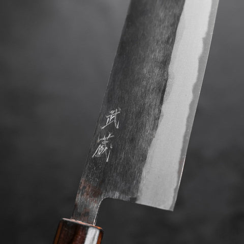 Nakiri Blue Steel #2 Kurouchi Sumi Urushi Handle 165mm-[Musashi]-[Japanese-Kitchen-Knives]