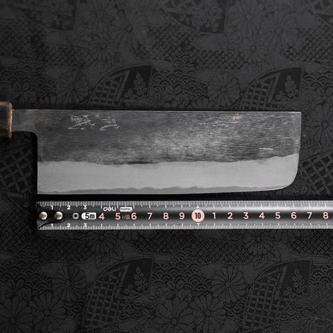 Nakiri Blue Steel #2 Kurouchi Sumi Urushi Handle 165mm-[Musashi]-[Japanese-Kitchen-Knives]