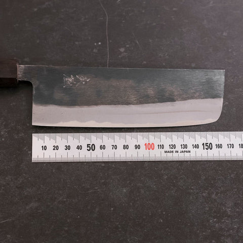 Nakiri Blue Steel #2 Kurouchi Walnut Handle 165mm-[Musashi]-[Japanese-Kitchen-Knives]