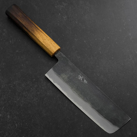 Nakiri Blue Steel #2 Kurouchi Yaki Urushi Handle 165mm-[Musashi]-[Japanese-Kitchen-Knives]