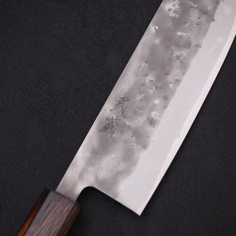 Nakiri Blue Steel #2 Nashiji Sumi Urushi Handle 165mm-[Musashi]-[Japanese-Kitchen-Knives]