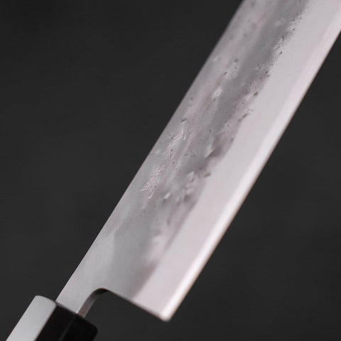 Nakiri Blue Steel #2 Revestimiento de Acero Inoxidable Nashiji Mango de Teca con Cuerno de Búfalo 165 mm