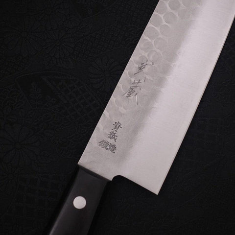 Nakiri Blue Steel #2 Tsuchime Stainless Clad Western Handle 165mm-[Musashi]-[Japanese-Kitchen-Knives]