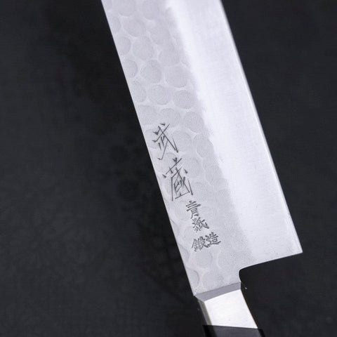Nakiri Blue Steel #2 Tsuchime Stainless Clad Western Handle 165mm-[Musashi]-[Japanese-Kitchen-Knives]