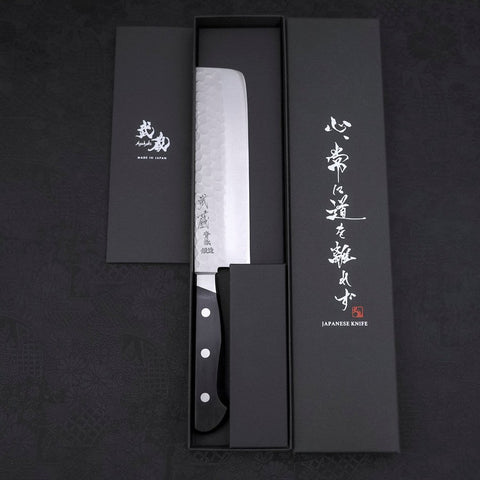 Nakiri Blue Steel #2 Tsuchime Stainless Clad Western Handle 165mm-[Musashi]-[Japanese-Kitchen-Knives]