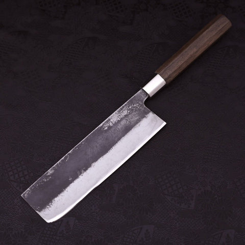 Nakiri Blue Steel #2 Walnut Handle 200mm-[Musashi]-[Japanese-Kitchen-Knives]