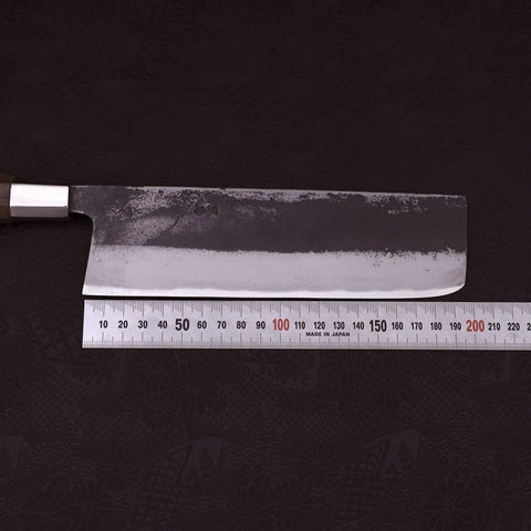 Nakiri Blue Steel #2 Walnut Handle 200mm-[Musashi]-[Japanese-Kitchen-Knives]
