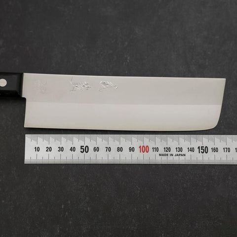 Nakiri Chromax Polished Western Black Handle 165mm-[Musashi]-[Japanese-Kitchen-Knives]