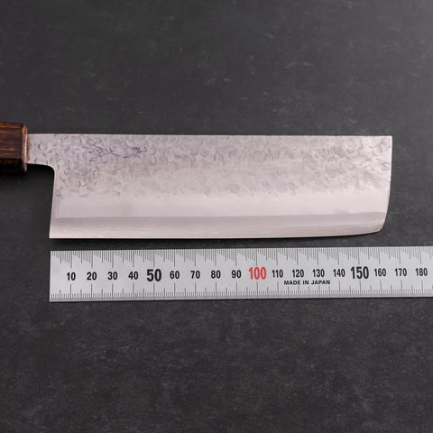Nakiri Chromax Tsuchime Sumi Urushi Handle 165mm-[Musashi]-[Japanese-Kitchen-Knives]