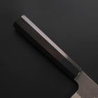 Nakiri Cobalt Stainless HRC62 Kurouchi Damascus Buffalo Ebony Handle 165mm (6.5”)-[Musashi]-[Japanese-Kitchen-Knives]