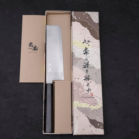Nakiri HAP-40 Polished Buffalo Ebony Handle 165mm-[Musashi]-[Japanese-Kitchen-Knives]
