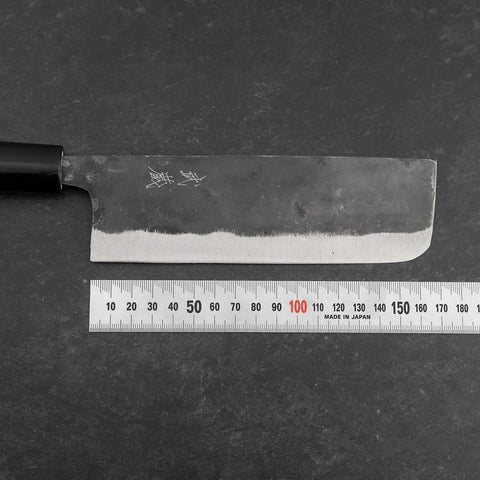 Nakiri SK Steel Kurouchi Magnolia Handle 170mm (6.7”)-[Musashi]-[Japanese-Kitchen-Knives]