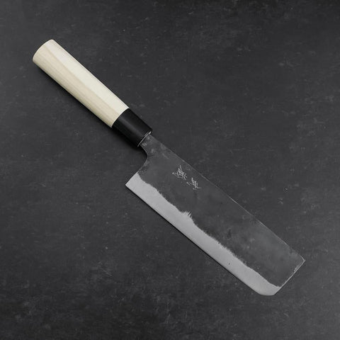 Nakiri SK Steel Kurouchi Magnolia Handle 170mm (6.7”)-[Musashi]-[Japanese-Kitchen-Knives]