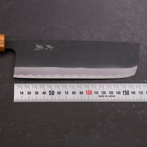 Nakiri SK Steel Kurouchi Oak Handle 170mm-[Musashi]-[Japanese-Kitchen-Knives]